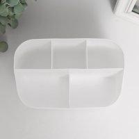 Шкатулка для косметики пластик "Этера" белая 10,5х18х11,5 см Шкатулка для косметики пластик "Этера" белая 10,5х18х11,5 см