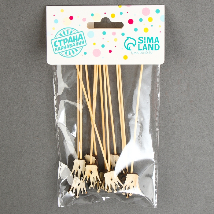 Шпажки деревянные &laquo;Корона&raquo;, 11 см, набор 12 шт.