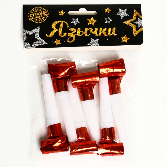 Карнавальный язычок &laquo;Праздник&raquo;, набор 6 шт., цвет красный