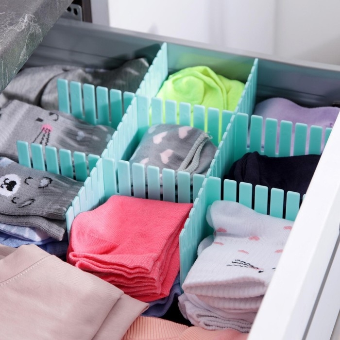 Органайзер - разделитель для ящиков, 37&times;7 см, 4 шт, цвет МИКС