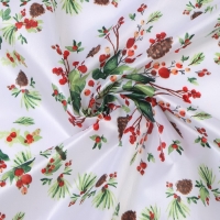 Скатерть Доляна "Хвойный узор" 145*260 см, 100% п/э