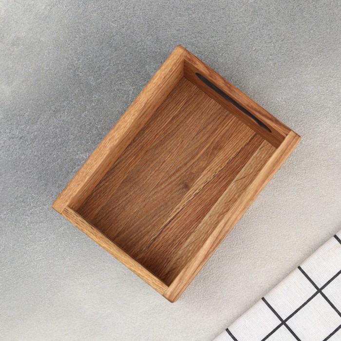 Органайзер деревянный для кухонных принадлежностей Adelica, с ручками и рейками, 17&times;12&times;9 см, дуб