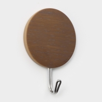 Крючки самоклеящиеся Доляна &laquo;Деревянные круги&raquo;, 3 шт, цвет коричневый