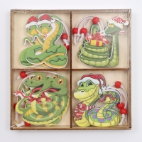 Набор подвесок &laquo;Змея&raquo;, в деревянной подарочной упаковке, 12 шт.