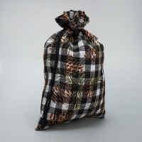 Мешочек подарочный холща &laquo;Новогодняя клетка&raquo;, 16 х 24 см +/- 1.5 см, Новый год