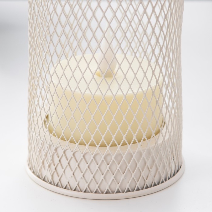 Ночник "Фонарь со свечой" LED от батареек 2хАА белый 9,5х9,5х25,5 см RISALUX