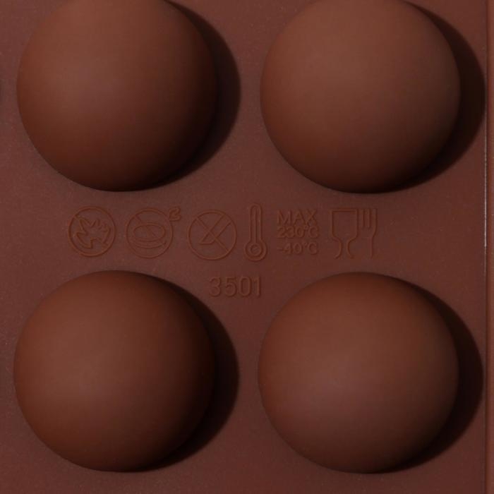 Форма для конфет и шоколада Доляна «Браво», силикон, 21×10,5×3 см, 15 ячеек, цвет коричневый Форма для конфет и шоколада Доляна «Браво», силикон, 21×10,5×3 см, 15 ячеек, цвет коричневый