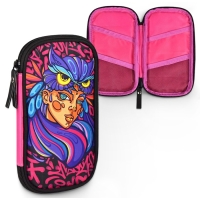 Пенал 1 секция 110 х 200 мм, текстильный, Феникс "Девушка сова" Пенал 1 секция 110 х 200 мм, текстильный, Феникс "Девушка сова"