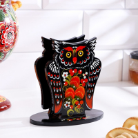 Салфетница &laquo;Сова&raquo;, 10х14 см, хохлома, микс