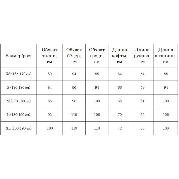 Термобелье мужское, размер XS, 42-44, на рост 165-170 см, цвет темно-серый