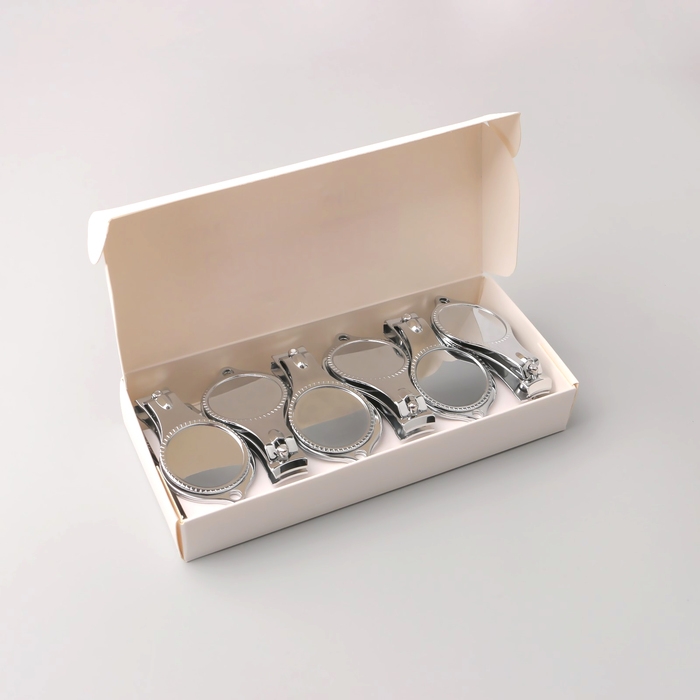 Кусачки-книпсер маникюрные, с пилкой, с открывашкой, 6 см, фасовка 12 шт, цвет серебристый Кусачки-книпсер маникюрные, с пилкой, с открывашкой, 6 см, фасовка 12 шт, цвет серебристый