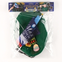 Карнавальный набор «Сильный солдат» зелёный берет, размер 54-56, значок, флажок Карнавальный набор «Сильный солдат» зелёный берет, размер 54-56, значок, флажок