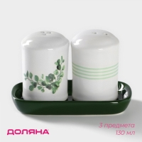 Набор для специй Доляна &laquo;Эвкалипт&raquo;, 2 предмета: солонка 130 мл, перечница 130 мл