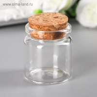 Декор для творчества стекло "Баночка с пробкой", 30 мл, 4х3,7х3,7 см Декор для творчества стекло "Баночка с пробкой", 30 мл, 4х3,7х3,7 см