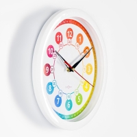 Часы настенные, d-28 см, детские, "Цветные цифры", бесшумные Часы настенные, d-28 см, детские, "Цветные цифры", бесшумные