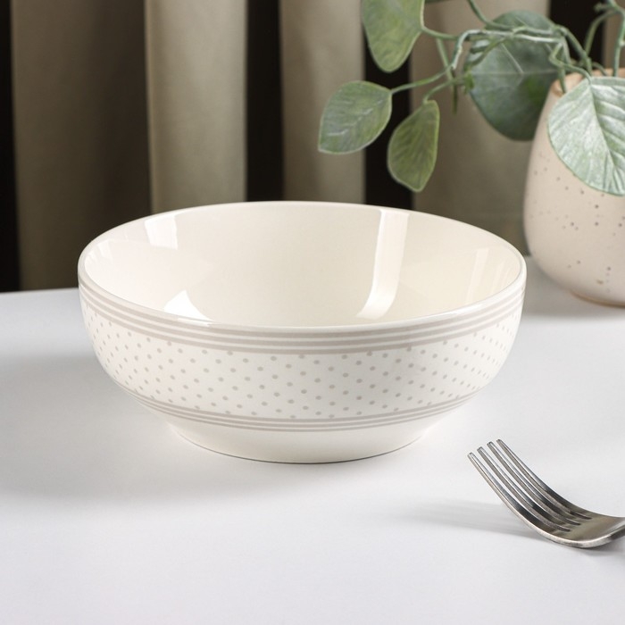 Салатник Доляна &laquo;Уютные коты&raquo;, 600 мл, d=15,5 см, цвет белый