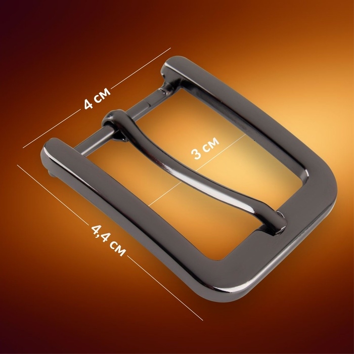 Пряжка для ремня, 4 &times; 4,4 см, 30 мм, цвет чёрный никель