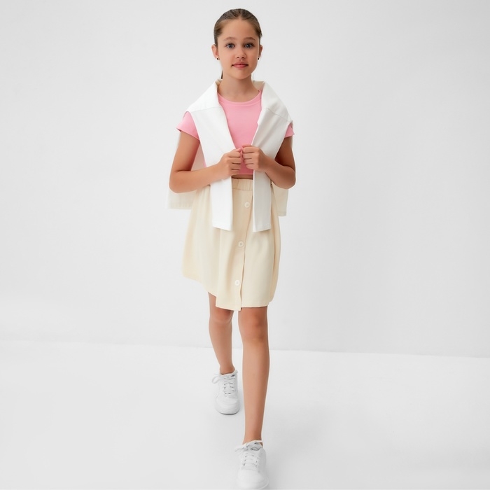 Юбка для девочки MINAKU, цвет бежевый, рост 146 см