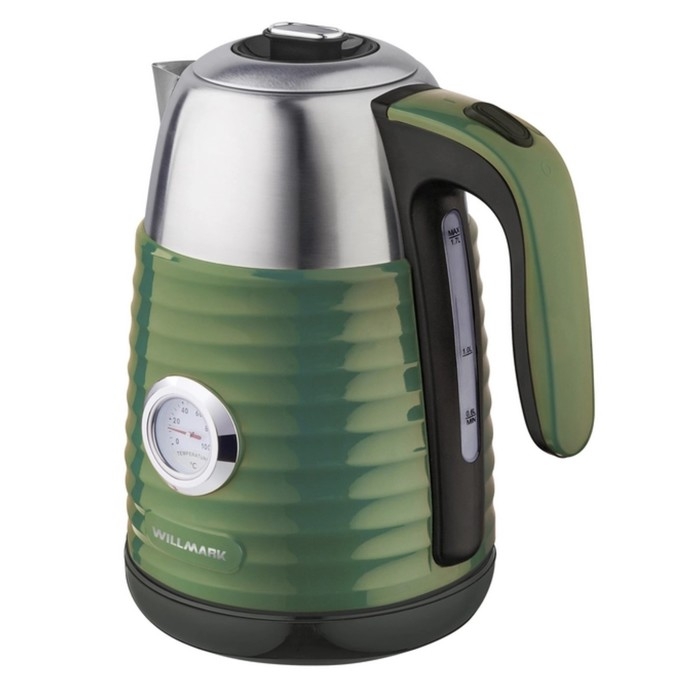 Чайник электрический WILLMARK WEK-1738PST, пластик, колба металл, 1.7 л, 2200 Вт, зелёный Чайник электрический WILLMARK WEK-1738PST, пластик, колба металл, 1.7 л, 2200 Вт, зелёный