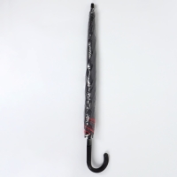 Зонт - трость полуавтоматический «Однотонный», эпонж, двухслойный, 8 спиц, R = 51/60 см, D = 120 см, цвет чёрный/красный Зонт - трость полуавтоматический «Однотонный», эпонж, двухслойный, 8 спиц, R = 51/60 см, D = 120 см, цвет чёрный/красный