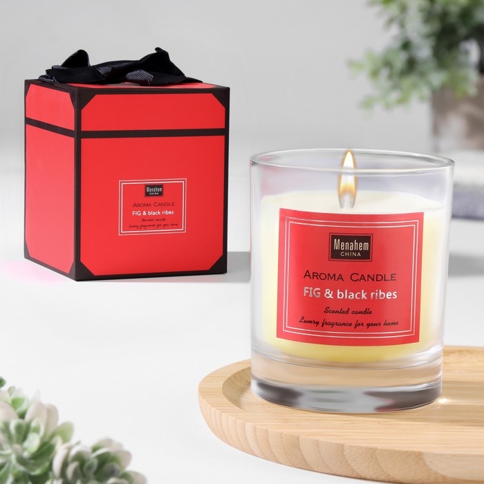 Свеча ароматическая Свеча ароматическая "Aroma Candle", инжир и черная смородина, 8х9 см