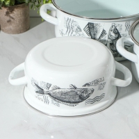 Набор кастрюль &laquo;Рыба&raquo;, 3 предмета: 2 л, 3 л, 4 л, стеклянные крышки, индукция