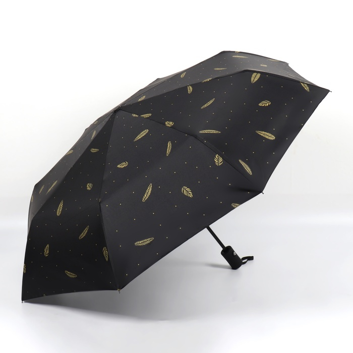 Зонт автоматический &laquo;Перья&raquo;, ветроустойчивый, 3 сложения, 8 спиц, R = 48/55 см, D = 110 см, цвет МИКС