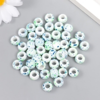 Бусины для творчества пластик "Брызги краски. Синие на белом" d=1 см набор 20 гр