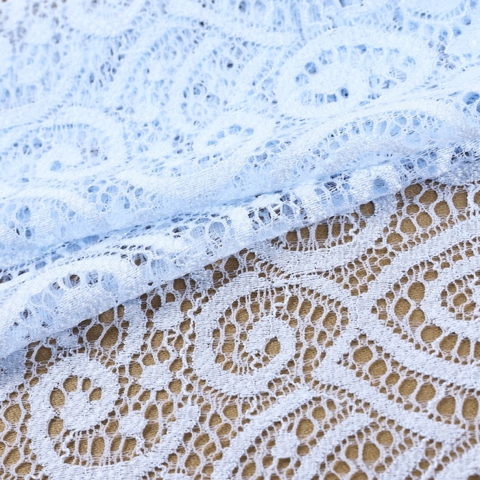 Кружевная эластичная ткань, 180 мм × 2,7 ± 0,5 м, цвет небесно-голубой Кружевная эластичная ткань, 180 мм × 2,7 ± 0,5 м, цвет небесно-голубой