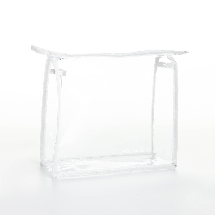 Косметичка на молнии, цвет белый/прозрачный