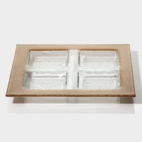 Менажница 4 секции Magistro &laquo;Сияние&raquo;, 25&times;25&times;2 см, цвет золотой