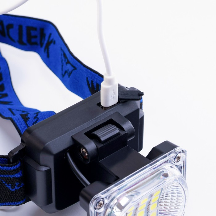 Фонарь налобный аккумуляторный Фонарь налобный аккумуляторный "Мастер К", 5 Вт, 1200 мАч, 200 лм, 8.5 х 6 х 6 см, USB