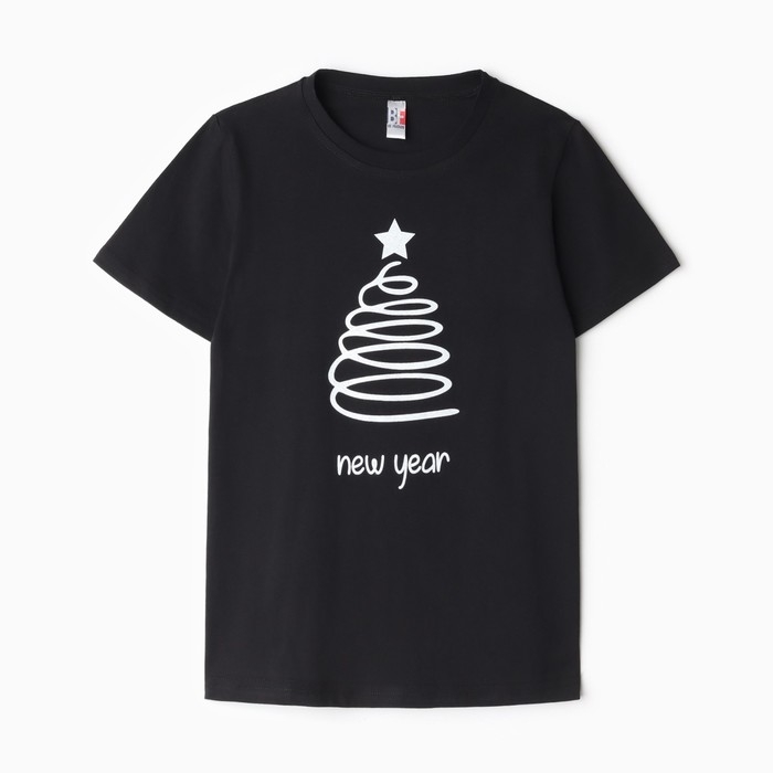 Футболка детская, цвет чёрный, рост 152 см