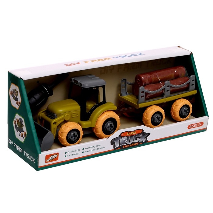 Конструктор винтовой &laquo;Трактор лесоперевозчик&raquo;, с отвёрткой