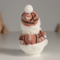 Сувенир текстиль "Снеговик в вязаной коричневой шубке" 7,5х7,5х13 см Сувенир текстиль "Снеговик в вязаной коричневой шубке" 7,5х7,5х13 см