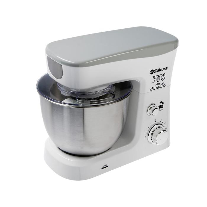 Миксер Sakura SA-6327W, планетарный, 1000 Вт, 3.5 л, 6 скоростей, 3 насадки, белый Миксер Sakura SA-6327W, планетарный, 1000 Вт, 3.5 л, 6 скоростей, 3 насадки, белый