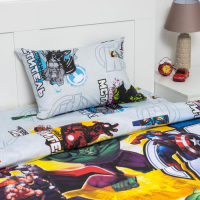Постельное бельё 1,5 сп "Команда Мстители", размер 143х215 см, 150х214 см, 50х70 см-1 шт., 100% хлопок, бязь Постельное бельё 1,5 сп "Команда Мстители", размер 143х215 см, 150х214 см, 50х70 см-1 шт., 100% хлопок, бязь