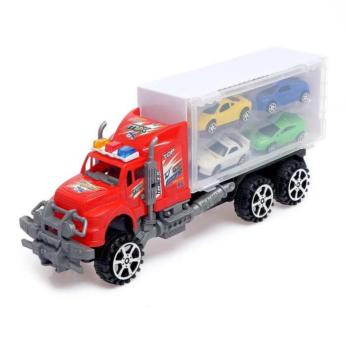 Грузовик инерционный «Автовоз», с 4 машинками, МИКС Грузовик инерционный «Автовоз», с 4 машинками, МИКС