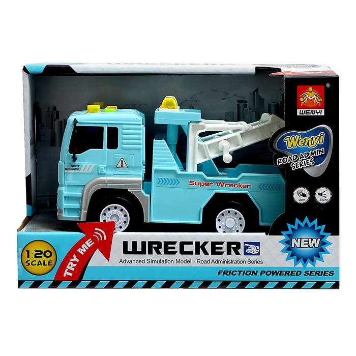 Грузовик-эвакуатор «Сервис», 1:20, свет, звук, инерция Грузовик-эвакуатор «Сервис», 1:20, свет, звук, инерция