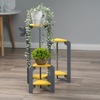 Стойка-полка для цветов треугольная Флора (3 места) Серо-желтая Стойка-полка для цветов треугольная Флора (3 места) Серо-желтая