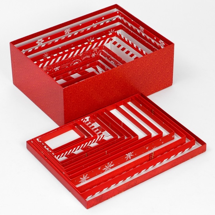 Набор коробок подарочных 15 в 1 &laquo;Почта&raquo;, 12 х 7 х 4 см - 46,6 х 35,2 х 17.5 см, Новый год