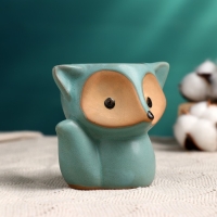 Горшок "Лисенок Фред" бирюзовый, 8х9х9см