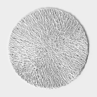 Салфетка - подставка под кружку Доляна &laquo;Листья&raquo;, d=10 см, 4 шт, цвет серебро