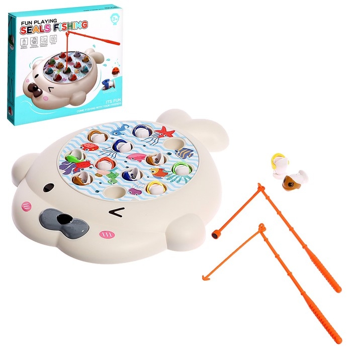 Рыбалка магнитная &laquo;Тюлень&raquo;, 12 рыбок, 2 удочки