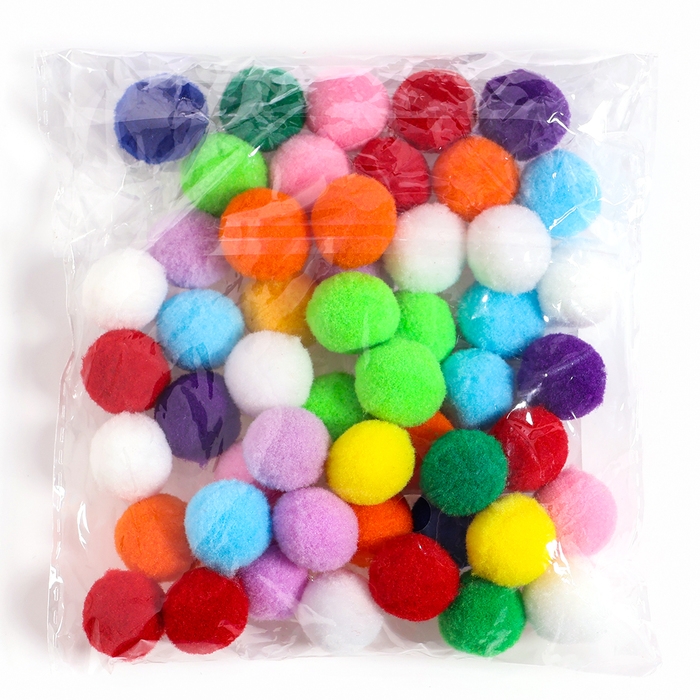 Набор текстильных деталей для декора &laquo;Бомбошки&raquo;, 50 шт., размер 1 шт. &mdash; 2 см