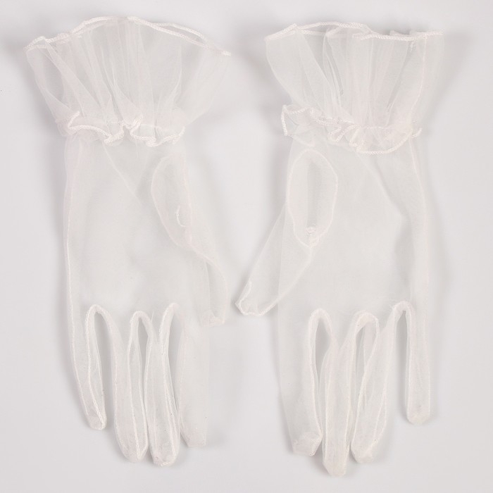 Перчатки женские прозрачные, цвет белый, короткие
