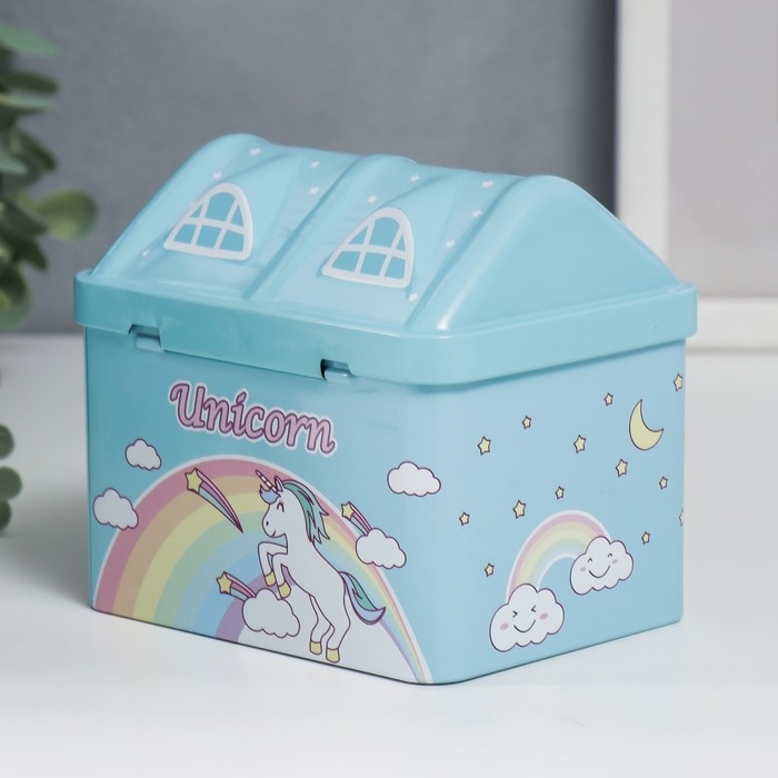 Копилка металл домик Копилка металл домик "Единорог" МИКС 10х9,5х12 см