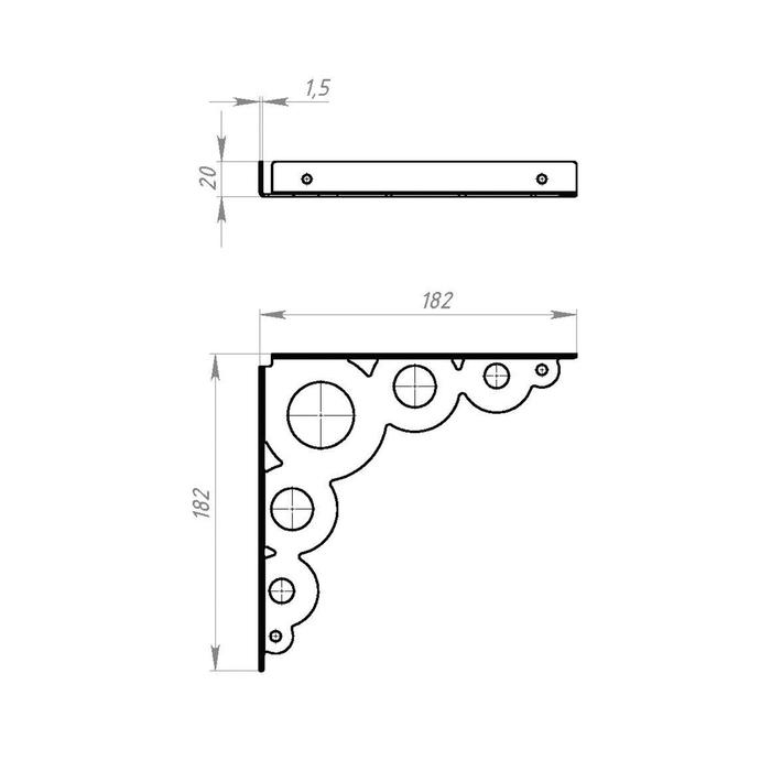 Кронштейн декоративный 182х182 мм, белый, 40 шт Кронштейн декоративный 182х182 мм, белый, 40 шт
