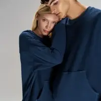 Свитшот оверсайз унисекс Vozduh, темно-синий, размер XL/XXL