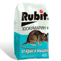 Зерновая смесь от крыс и мышей, "Rubit" Зоокумарин+, 400 Г Зерновая смесь от крыс и мышей, "Rubit" Зоокумарин+, 400 Г